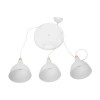 GloboStar® RADE 203-0128 Vintage Κρεμαστό Φωτιστικό Καμπάνα Τρίφωτο 3 x E27 IP20 Λευκό Πλαστικό - Μ40 x Π40 x Υ80cm