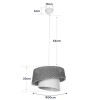 GloboStar® ALINA 203-0129 Μοντέρνο Κρεμαστό Φωτιστικό Καπέλο Μονόφωτο 1 x E27 IP20 Καφέ & Μπεζ Ύφασμα - Μ30 x Π30 x Υ93cm