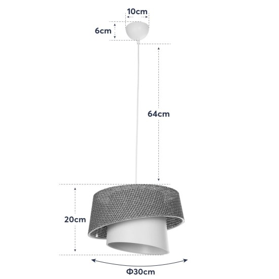 GloboStar® ALINA 203-0129 Μοντέρνο Κρεμαστό Φωτιστικό Καπέλο Μονόφωτο 1 x E27 IP20 Καφέ & Μπεζ Ύφασμα - Μ30 x Π30 x Υ93cm GloboStar® ALINA 203-0129 Μοντέρνο Κρεμαστό Φωτιστικό Καπέλο Μονόφωτο 1 x E27 IP20 Καφέ & Μπεζ Ύφασμα - Μ30 x Π30 x Υ93cm