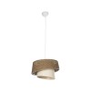 GloboStar® ALINA 203-0129 Μοντέρνο Κρεμαστό Φωτιστικό Καπέλο Μονόφωτο 1 x E27 IP20 Καφέ & Μπεζ Ύφασμα - Μ30 x Π30 x Υ93cm