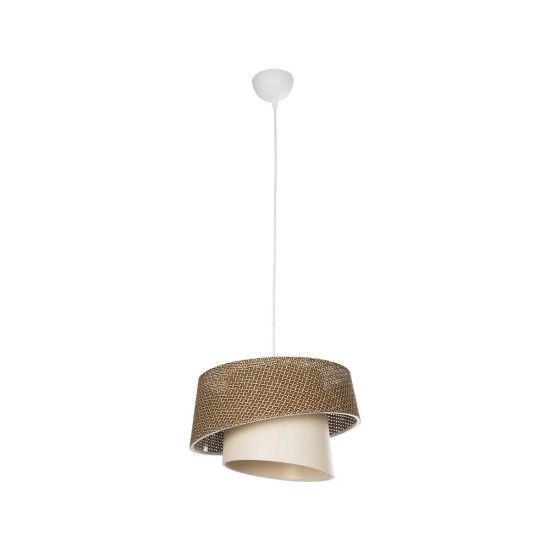 GloboStar® ALINA 203-0129 Μοντέρνο Κρεμαστό Φωτιστικό Καπέλο Μονόφωτο 1 x E27 IP20 Καφέ & Μπεζ Ύφασμα - Μ30 x Π30 x Υ93cm GloboStar® ALINA 203-0129 Μοντέρνο Κρεμαστό Φωτιστικό Καπέλο Μονόφωτο 1 x E27 IP20 Καφέ & Μπεζ Ύφασμα - Μ30 x Π30 x Υ93cm