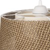 GloboStar® ALINA 203-0129 Μοντέρνο Κρεμαστό Φωτιστικό Καπέλο Μονόφωτο 1 x E27 IP20 Καφέ & Μπεζ Ύφασμα - Μ30 x Π30 x Υ93cm