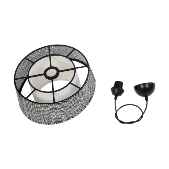 GloboStar® ALINA 203-0130 Μοντέρνο Κρεμαστό Φωτιστικό Καπέλο Μονόφωτο 1 x E27 IP20 Γκρι & Λευκό Ύφασμα - Μ30 x Π30 x Υ93cm GloboStar® ALINA 203-0130 Μοντέρνο Κρεμαστό Φωτιστικό Καπέλο Μονόφωτο 1 x E27 IP20 Γκρι & Λευκό Ύφασμα - Μ30 x Π30 x Υ93cm