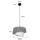 GloboStar® ALINA 203-0130 Μοντέρνο Κρεμαστό Φωτιστικό Καπέλο Μονόφωτο 1 x E27 IP20 Γκρι & Λευκό Ύφασμα - Μ30 x Π30 x Υ93cm GloboStar® ALINA 203-0130 Μοντέρνο Κρεμαστό Φωτιστικό Καπέλο Μονόφωτο 1 x E27 IP20 Γκρι & Λευκό Ύφασμα - Μ30 x Π30 x Υ93cm