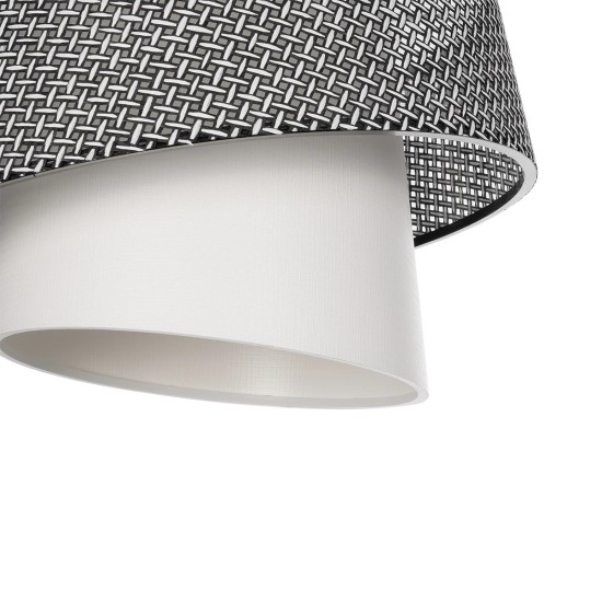 GloboStar® ALINA 203-0130 Μοντέρνο Κρεμαστό Φωτιστικό Καπέλο Μονόφωτο 1 x E27 IP20 Γκρι & Λευκό Ύφασμα - Μ30 x Π30 x Υ93cm GloboStar® ALINA 203-0130 Μοντέρνο Κρεμαστό Φωτιστικό Καπέλο Μονόφωτο 1 x E27 IP20 Γκρι & Λευκό Ύφασμα - Μ30 x Π30 x Υ93cm
