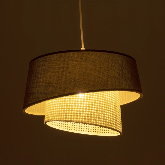 GloboStar® ALINA 203-0131 Μοντέρνο Κρεμαστό Φωτιστικό Καπέλο Μονόφωτο 1 x E27 IP20 Μαύρο & Λευκό Ύφασμα - Μ30 x Π30 x Υ93cm GloboStar® ALINA 203-0131 Μοντέρνο Κρεμαστό Φωτιστικό Καπέλο Μονόφωτο 1 x E27 IP20 Μαύρο & Λευκό Ύφασμα - Μ30 x Π30 x Υ93cm