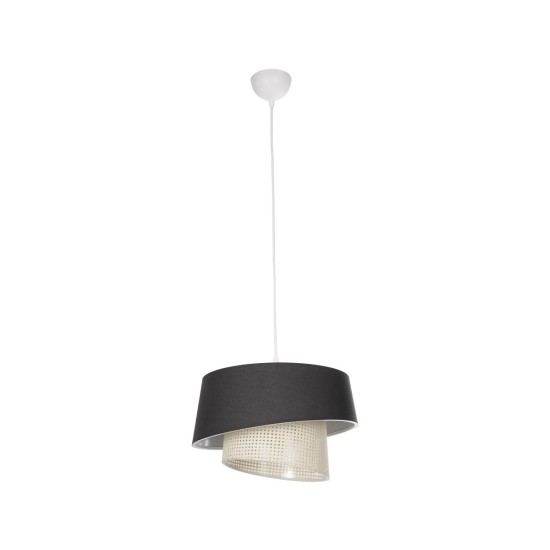 GloboStar® ALINA 203-0131 Μοντέρνο Κρεμαστό Φωτιστικό Καπέλο Μονόφωτο 1 x E27 IP20 Μαύρο & Λευκό Ύφασμα - Μ30 x Π30 x Υ93cm GloboStar® ALINA 203-0131 Μοντέρνο Κρεμαστό Φωτιστικό Καπέλο Μονόφωτο 1 x E27 IP20 Μαύρο & Λευκό Ύφασμα - Μ30 x Π30 x Υ93cm