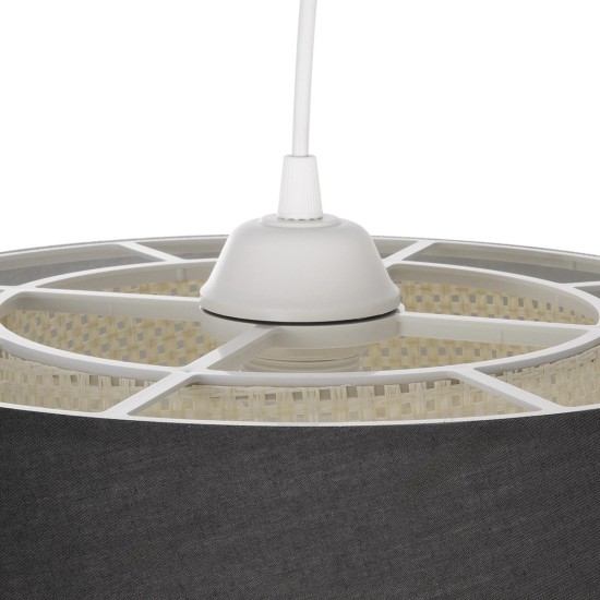 GloboStar® ALINA 203-0131 Μοντέρνο Κρεμαστό Φωτιστικό Καπέλο Μονόφωτο 1 x E27 IP20 Μαύρο & Λευκό Ύφασμα - Μ30 x Π30 x Υ93cm GloboStar® ALINA 203-0131 Μοντέρνο Κρεμαστό Φωτιστικό Καπέλο Μονόφωτο 1 x E27 IP20 Μαύρο & Λευκό Ύφασμα - Μ30 x Π30 x Υ93cm