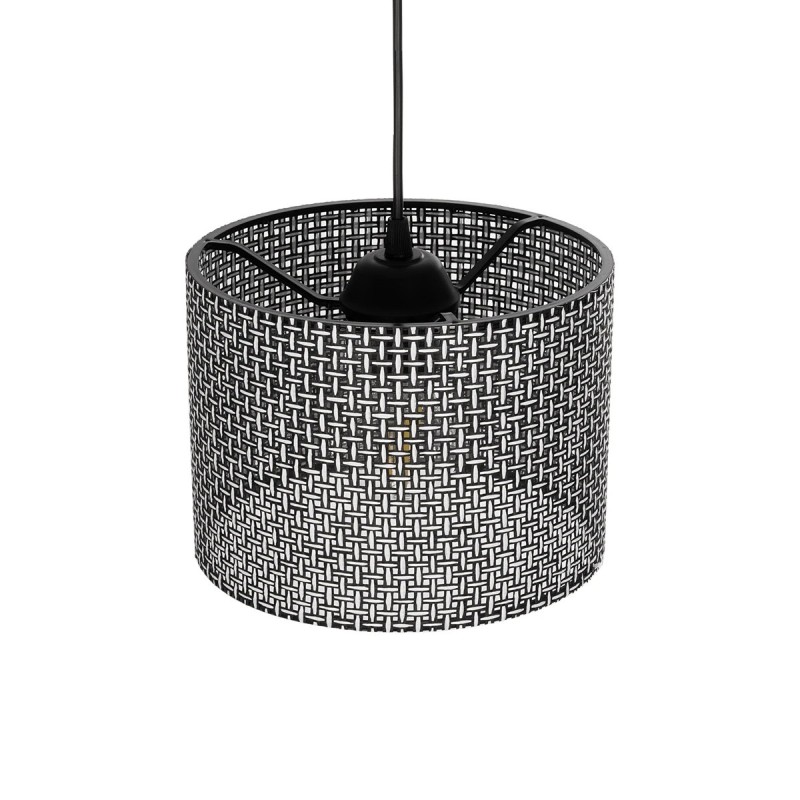 GloboStar® CLAIRIE 203-0133 Μοντέρνο Κρεμαστό Φωτιστικό Καπέλο Μονόφωτο 1 x E27 IP20 Γκρι Ύφασμα - Μ22 x Π22 x Υ93cm