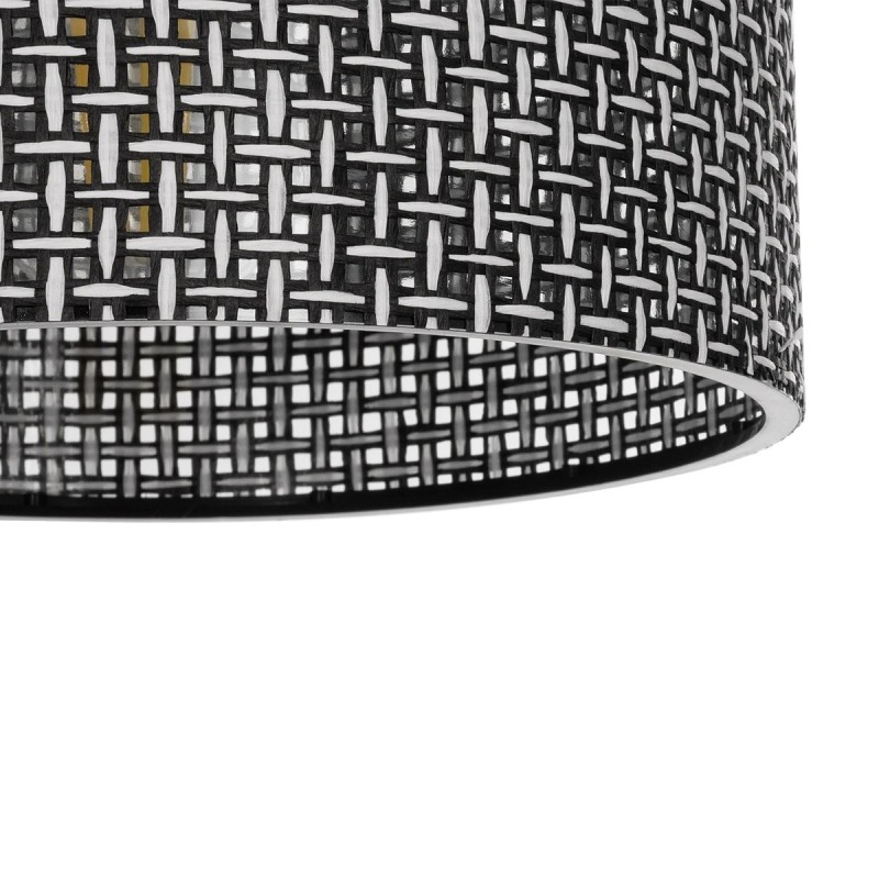 GloboStar® CLAIRIE 203-0133 Μοντέρνο Κρεμαστό Φωτιστικό Καπέλο Μονόφωτο 1 x E27 IP20 Γκρι Ύφασμα - Μ22 x Π22 x Υ93cm