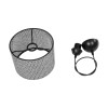 GloboStar® CLAIRIE 203-0133 Μοντέρνο Κρεμαστό Φωτιστικό Καπέλο Μονόφωτο 1 x E27 IP20 Γκρι Ύφασμα - Μ22 x Π22 x Υ93cm