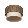 GloboStar® SISSIE 203-0138 Μοντέρνο Κρεμαστό Φωτιστικό Καπέλο Μονόφωτο 1 x E27 IP20 Καφέ & Μπεζ Ύφασμα - Μ30 x Π30 x Υ93cm
