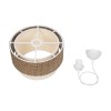 GloboStar® SISSIE 203-0138 Μοντέρνο Κρεμαστό Φωτιστικό Καπέλο Μονόφωτο 1 x E27 IP20 Καφέ & Μπεζ Ύφασμα - Μ30 x Π30 x Υ93cm