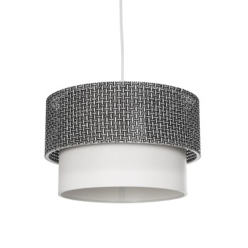 GLOBOSTAR® SISSIE 203-0139 Μοντέρνο Κρεμαστό Φωτιστικό Οροφής με Ντουί 1 x E27 AC 220-240V IP20 - Μαύρο & Λευκό - Μ30 x Π30 x Υ23cm