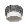 GloboStar® SISSIE 203-0139 Μοντέρνο Κρεμαστό Φωτιστικό Καπέλο Μονόφωτο 1 x E27 IP20 Μαύρο & Λευκό Ύφασμα - Μ30 x Π30 x Υ93cm