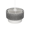 GloboStar® SISSIE 203-0139 Μοντέρνο Κρεμαστό Φωτιστικό Καπέλο Μονόφωτο 1 x E27 IP20 Μαύρο & Λευκό Ύφασμα - Μ30 x Π30 x Υ93cm