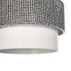 GloboStar® SISSIE 203-0139 Μοντέρνο Κρεμαστό Φωτιστικό Καπέλο Μονόφωτο 1 x E27 IP20 Μαύρο & Λευκό Ύφασμα - Μ30 x Π30 x Υ93cm