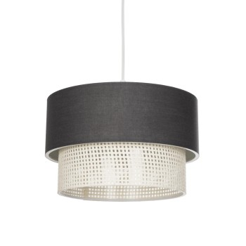 GLOBOSTAR® SISSIE 203-0140 Μοντέρνο Κρεμαστό Φωτιστικό Οροφής με Ντουί 1 x E27 AC 220-240V IP20 - Μαύρο & Μπεζ - Μ30 x Π30 x Υ23cm