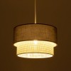 GloboStar® SISSIE 203-0140 Μοντέρνο Κρεμαστό Φωτιστικό Καπέλο Μονόφωτο 1 x E27 IP20 Γκρι & Λευκό Ύφασμα -Μ30 x Π30 x Υ93cm