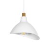 GloboStar® RIVE 203-0141 Μοντέρνο Κρεμαστό Φωτιστικό Καμπάνα Μονόφωτο 1 x E27 IP20 Λευκό με Χρυσό Πλαστικό - Μ22 x Π22 x Υ83cm