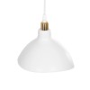 GloboStar® RIVE 203-0141 Μοντέρνο Κρεμαστό Φωτιστικό Καμπάνα Μονόφωτο 1 x E27 IP20 Λευκό με Χρυσό Πλαστικό - Μ22 x Π22 x Υ83cm