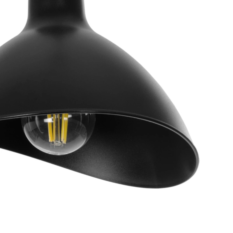 GloboStar® RIVE 203-0143 Μοντέρνο Κρεμαστό Φωτιστικό Καμπάνα Μονόφωτο 1 x E27 IP20 Μάυρο με Χρυσό Πλαστικό - Μ22 x Π22 x Υ83cm