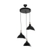 GloboStar® RIVE 203-0144 Μοντέρνο Κρεμαστό Φωτιστικό Καμπάνα Τρίφωτο 3 x E27 IP20 Μαύρο με Χρυσό Πλαστικό - Μ45 x Π45 x Υ80cm