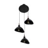 GloboStar® RIVE 203-0144 Μοντέρνο Κρεμαστό Φωτιστικό Καμπάνα Τρίφωτο 3 x E27 IP20 Μαύρο με Χρυσό Πλαστικό - Μ45 x Π45 x Υ80cm