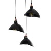 GloboStar® RIVE 203-0144 Μοντέρνο Κρεμαστό Φωτιστικό Καμπάνα Τρίφωτο 3 x E27 IP20 Μαύρο με Χρυσό Πλαστικό - Μ45 x Π45 x Υ80cm