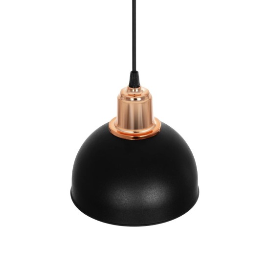 GLOBOSTAR® ΗUT 203-0145 Μοντέρνο Κρεμαστό Φωτιστικό Οροφής με Ντουί 1 x E27 AC 220-240V IP20 - Μάυρο & Χάλκινο - Μ18 x Π18 x Υ18cm GloboStar® ΗUT 203-0145 Μοντέρνο Κρεμαστό Φωτιστικό Καμπάνα Μονόφωτο 1 x E27 IP20 Μάυρο με Χρυσό Πλαστικό - Μ17.5 x Π17.5 x Υ80cm