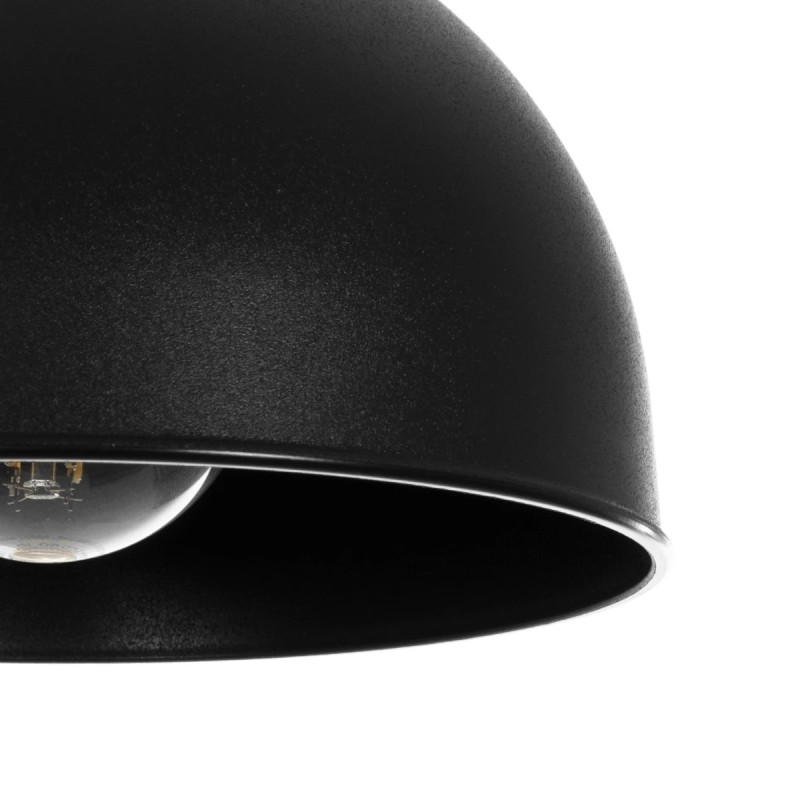 GloboStar® ΗUT 203-0145 Μοντέρνο Κρεμαστό Φωτιστικό Καμπάνα Μονόφωτο 1 x E27 IP20 Μάυρο με Χρυσό Πλαστικό - Μ17.5 x Π17.5 x Υ80cm