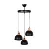 GloboStar® ΗUT 203-0146 Μοντέρνο Κρεμαστό Φωτιστικό Καμπάνα Τρίφωτο 3 x E27 IP20 Μαύρο με Χρυσό Πλαστικό - Μ40 x Π40 x Υ76cm