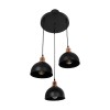 GloboStar® ΗUT 203-0146 Μοντέρνο Κρεμαστό Φωτιστικό Καμπάνα Τρίφωτο 3 x E27 IP20 Μαύρο με Χρυσό Πλαστικό - Μ40 x Π40 x Υ76cm