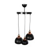 GloboStar® ΗUT 203-0146 Μοντέρνο Κρεμαστό Φωτιστικό Καμπάνα Τρίφωτο 3 x E27 IP20 Μαύρο με Χρυσό Πλαστικό - Μ40 x Π40 x Υ76cm