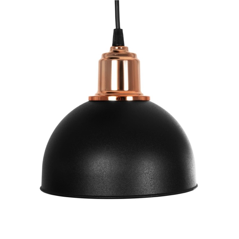 GloboStar® ΗUT 203-0146 Μοντέρνο Κρεμαστό Φωτιστικό Καμπάνα Τρίφωτο 3 x E27 IP20 Μαύρο με Χρυσό Πλαστικό - Μ40 x Π40 x Υ76cm