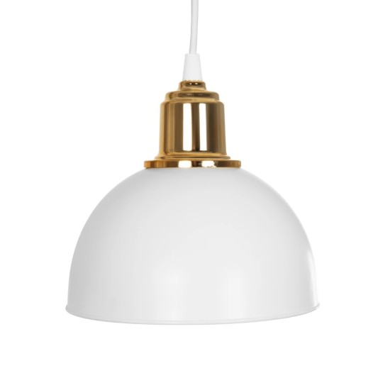 GloboStar® ΗUT 203-0148 Vintage Κρεμαστό Φωτιστικό Καμπάνα Τρίφωτο 3 x E27 IP20 Λευκό με Χρυσό Πλαστικό - Μ40 x Π40 x Υ76cm GloboStar® ΗUT 203-0148 Vintage Κρεμαστό Φωτιστικό Καμπάνα Τρίφωτο 3 x E27 IP20 Λευκό με Χρυσό Πλαστικό - Μ40 x Π40 x Υ76cm