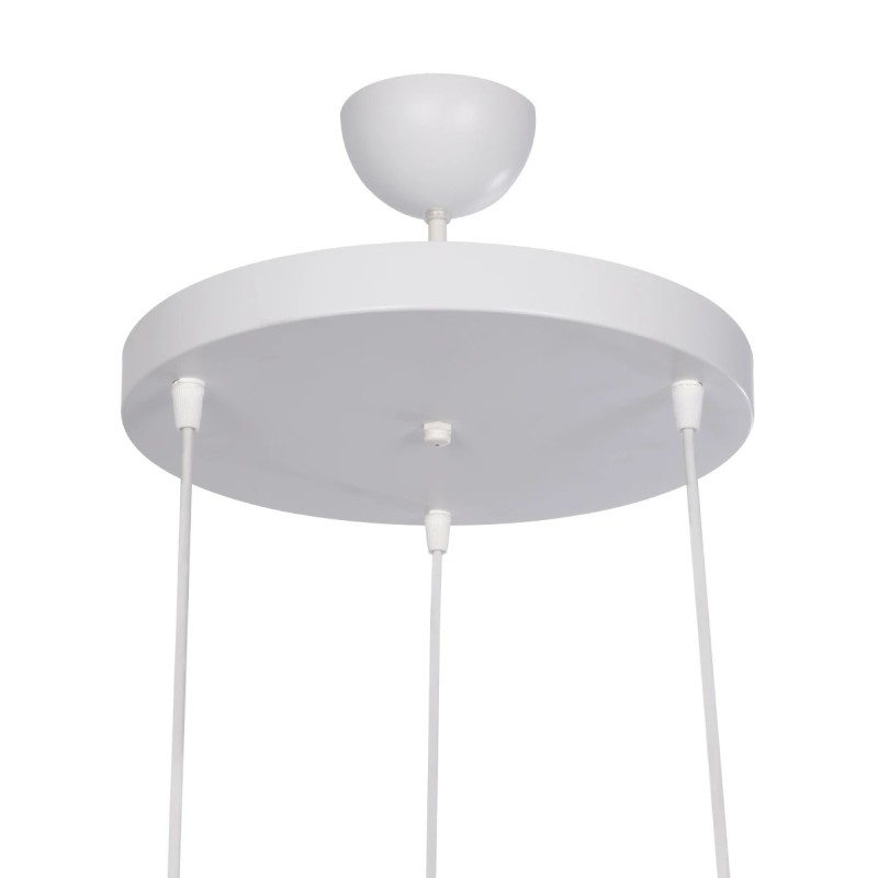 GloboStar® ΗUT 203-0148 Vintage Κρεμαστό Φωτιστικό Καμπάνα Τρίφωτο 3 x E27 IP20 Λευκό με Χρυσό Πλαστικό - Μ40 x Π40 x Υ76cm