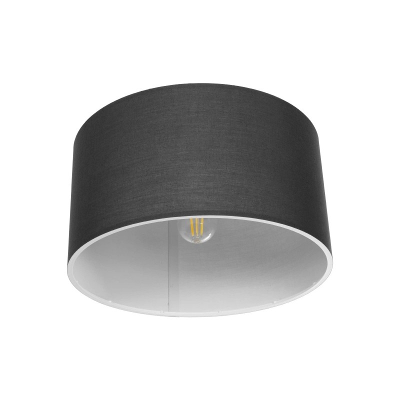 GloboStar® CILIO 203-0158 Μοντέρνο Φωτιστικό Οροφής Καπέλο Μονόφωτο 1 x E27 IP20 Γκρι Ύφασμα - Μ38 x Π30 x Υ21cm