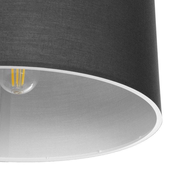 GloboStar® CILIO 203-0158 Μοντέρνο Φωτιστικό Οροφής Καπέλο Μονόφωτο 1 x E27 IP20 Γκρι Ύφασμα - Μ38 x Π30 x Υ21cm