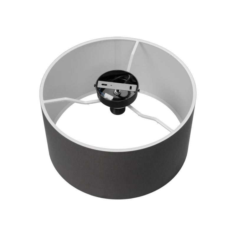 GloboStar® CILIO 203-0158 Μοντέρνο Φωτιστικό Οροφής Καπέλο Μονόφωτο 1 x E27 IP20 Γκρι Ύφασμα - Μ38 x Π30 x Υ21cm