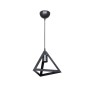 GLOBOSTAR® TRIANGLE 203-0159 Μοντέρνο Κρεμαστό Φωτιστικό Οροφής με Ντουί 1 x E27 AC 220-240V IP20 - Μάυρο - Μ24 x Π24 x Υ22cm
