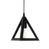 GloboStar® TRIANGLE 203-0159 Μοντέρνο Κρεμαστό Φωτιστικό Καμπάνα Μονόφωτο 1 x E27 IP20 Μάυρο Πλαστικό - Μ24 x Π24 x Υ86cm