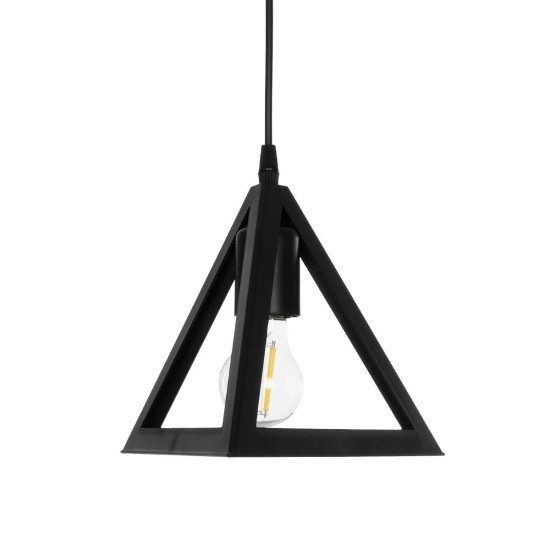 GLOBOSTAR® TRIANGLE 203-0159 Μοντέρνο Κρεμαστό Φωτιστικό Οροφής με Ντουί 1 x E27 AC 220-240V IP20 - Μάυρο - Μ24 x Π24 x Υ22cm GloboStar® TRIANGLE 203-0159 Μοντέρνο Κρεμαστό Φωτιστικό Καμπάνα Μονόφωτο 1 x E27 IP20 Μάυρο Πλαστικό - Μ24 x Π24 x Υ86cm