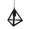 GloboStar® TRIANGLE 203-0159 Μοντέρνο Κρεμαστό Φωτιστικό Καμπάνα Μονόφωτο 1 x E27 IP20 Μάυρο Πλαστικό - Μ24 x Π24 x Υ86cm