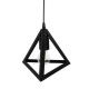 GLOBOSTAR® TRIANGLE 203-0159 Μοντέρνο Κρεμαστό Φωτιστικό Οροφής με Ντουί 1 x E27 AC 220-240V IP20 - Μάυρο - Μ24 x Π24 x Υ22cm GloboStar® TRIANGLE 203-0159 Μοντέρνο Κρεμαστό Φωτιστικό Καμπάνα Μονόφωτο 1 x E27 IP20 Μάυρο Πλαστικό - Μ24 x Π24 x Υ86cm