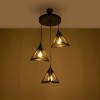 GloboStar® TRIANGLE 203-0160 Μοντέρνο Κρεμαστό Φωτιστικό Καμπάνα Τρίφωτο 3 x E27 IP20 Μαύρο Πλαστικό - Μ50 x Π50 x Υ80cm