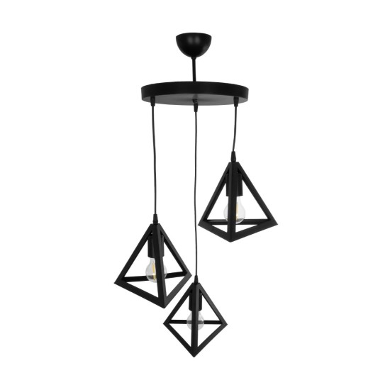 GloboStar® TRIANGLE 203-0160 Μοντέρνο Κρεμαστό Φωτιστικό Καμπάνα Τρίφωτο 3 x E27 IP20 Μαύρο Πλαστικό - Μ50 x Π50 x Υ80cm GloboStar® TRIANGLE 203-0160 Μοντέρνο Κρεμαστό Φωτιστικό Καμπάνα Τρίφωτο 3 x E27 IP20 Μαύρο Πλαστικό - Μ50 x Π50 x Υ80cm