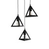 GloboStar® TRIANGLE 203-0160 Μοντέρνο Κρεμαστό Φωτιστικό Καμπάνα Τρίφωτο 3 x E27 IP20 Μαύρο Πλαστικό - Μ50 x Π50 x Υ80cm