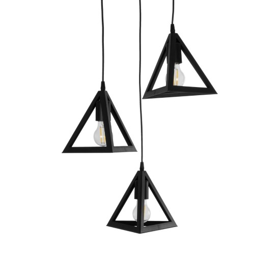 GloboStar® TRIANGLE 203-0160 Μοντέρνο Κρεμαστό Φωτιστικό Καμπάνα Τρίφωτο 3 x E27 IP20 Μαύρο Πλαστικό - Μ50 x Π50 x Υ80cm GloboStar® TRIANGLE 203-0160 Μοντέρνο Κρεμαστό Φωτιστικό Καμπάνα Τρίφωτο 3 x E27 IP20 Μαύρο Πλαστικό - Μ50 x Π50 x Υ80cm
