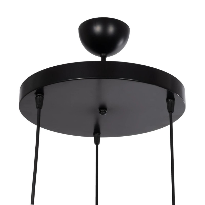 GloboStar® TRIANGLE 203-0160 Μοντέρνο Κρεμαστό Φωτιστικό Καμπάνα Τρίφωτο 3 x E27 IP20 Μαύρο Πλαστικό - Μ50 x Π50 x Υ80cm